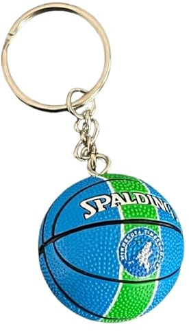 Balle porte-clés compatible avec NBA Timberwolves Basket Gadget Accessoires idée cadeau homme femme enfant pendentif créatif 3D, bleu, Taille Unique