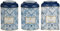 Nobel Blue Floral Pattern Design Canister Tin (Round Tea,Sugar,Coffee)