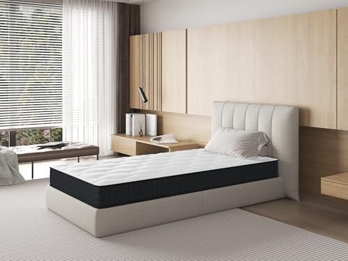 sinlikon Matelas 90x200CM,Epaisseur 14CM,Matelas Mousse 1 Personne,Moelleux et Respirant