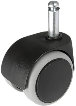 Möbelset mit Platte, Dorn 10mm, Durchmesser 50mm/40kg, für Parkett | Möbelrad | Räder für Möbel, Bürostuhl, Beistellbett, Schreibtischstuhl, Hocker | Stuhl-Rad | Schwarz