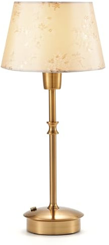 OCEST Cordless Table Lamp with Dimmer, Built-in 5200mAh Rechargeable Battery, Small Patio Lights, Antique Brass Ambient Lighting for Dining Side End Kitchen Table, Warm Touch Bedside Lamp