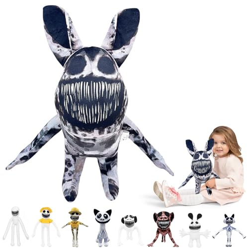Hengrongshen Zoo-nomaly Plush, 35 cm Zoo-nomaly Peluche, 2024 Neue Zoo Horror Game Plush Cushion für Jungen, Mädchen, Erwachsene, Halloween Geburtstag, Zoo-Anomalie-Stoffpuppe (Bedruckter Kaninchen)