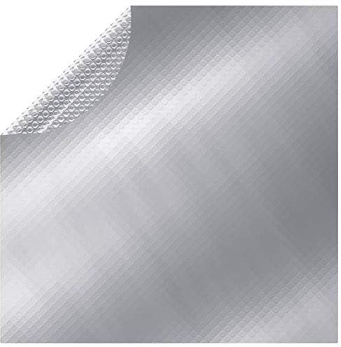 Sufrk Couverture de piscine en argent 488 cm PE,Film solaire pour piscine à découper sur mesure