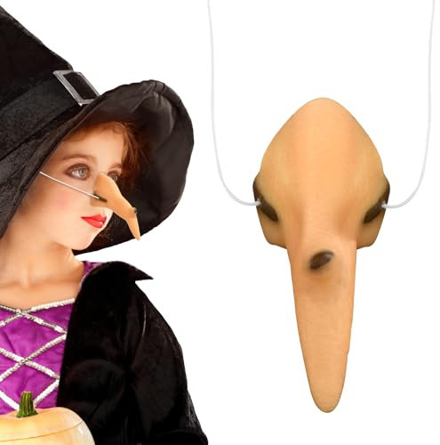 YUNHENTONG Halloween Hexennase, Witch Accessories Hexen Nase Weicher Latex Hexe Zubehör Hexennase mit Elastischer Kordel für Kinder Erwachsene Halloween-Hexe-Cosplay-Party-Anziehzubehör