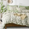 Tospass Blumen Bettwäsche 220x240cm Beige Grün Floral Bettwäsche Set Pflanzen Blätter Mädchen Mikrofaser Wende Bettwäsche 1 Bettbezug mit Reißverschluss 2 Kissenbezug 80x80cm