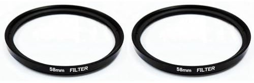 Yeihhtuk 2X UV-Filter 58Mm Objektiv Schutz für Kamera Filter 500D 1000D,Schwarz