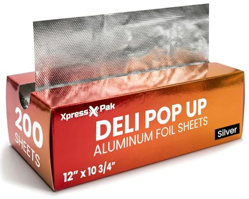 Lot de 200 feuilles d'aluminium pré-découpées de 30,5 cm pour restaurant, feuilles jetables pour nourriture, burrito, hot-dog ou sandwich