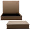 NEUSER PAPIER Geschenkbox mit Klappdeckel - 1 Stück - DIN A4 - Sandbraun bezogen - innen schwarz kaschiert - 334 x 242 x 65 mm - Aufbewahrungsschachtel