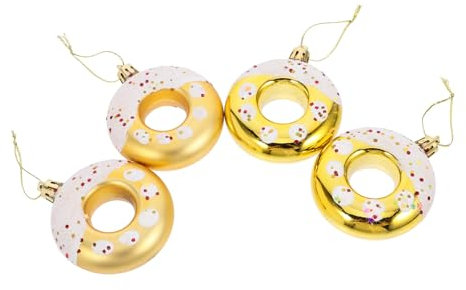 Amosfun 4stücke Donut-Ornamente Aus Hängende Weihnachts-Ornamente Dekorative Eiscreme-Form Weihnachtsbaum-Dekoration Party-Accessoires Für Geburtstags Und Neujahrsdekorationen