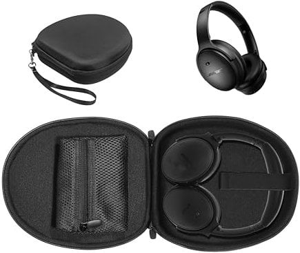 CaseSack - Case for Bose QuietComfort Bluetooth Headphones, Wireless Earbuds, Noise Cancelling Headphones with Microphone (Black)