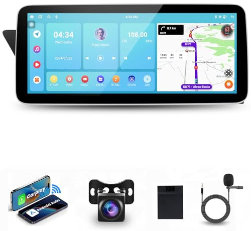 12.3 Pulgadas Android 13 Radio de Coche para Audi A4L 2009-2016, 8 Núcleos 4G+64G CarPlay Android Auto Inalámbrico Pantalla Táctil IPS HD GPS WiFi Bluetooth 5.0 SWC Radio FM RDS Cámara Trasera