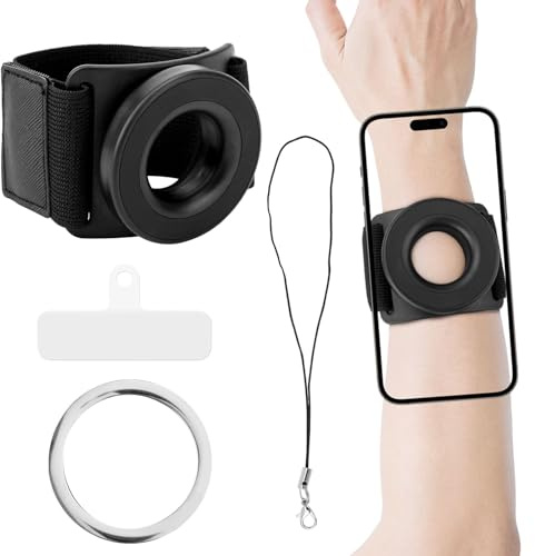 Support de Téléphone Magnétique pour Poignet, Rotatif à 360 ° Support de Téléphone Portable pour Brassard Support de Téléphone pour Course à Pied pour iPhone 16 Pro Max 15 14 13 12 et Android