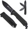 DRACHENADER Taschenmesser mit Button lock, IE-BR Einhandmesser, 14C28N Stahl, G10 Griff, Klappmesser mit Clip und Nylontasche für Camping, Vollschwarz