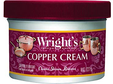 Wrights Copper Brass Cream Cleaner I Gently Cleans and Removes Tarnish Without Scratching I 8oz (227g) Pack of 1 I US Import