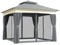 Outsunny Pavillon mit Doppeldach, 3x3 m Wasserabweisend Stabil Winterfest Gartenpavillon mit Moskitonetz, Seitenteile, Garten-Pavillon aus Metall, für Garten, Terrasse, Dunkelgrau