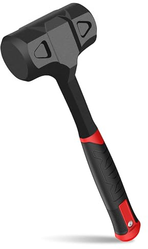 3LB Dead Blow Hammer,Totschlaghammer-Schwere einteilige Konstruktion aus geschmiedetem Kohlenstoffstahl,Pvc-Hammer mit Stahlkugel-gefülltem Kopf,Anti-Vibrations-Griff für Präzision und Kontrolle