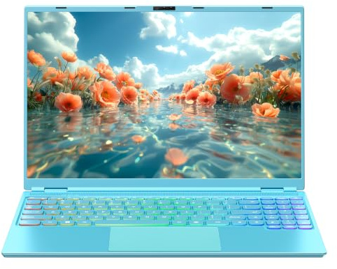 40,6 cm (16 Zoll) blauer Laptop für Arbeitsstudium, 16 G DDR4 RAM 256 GB SSD N95 CPU