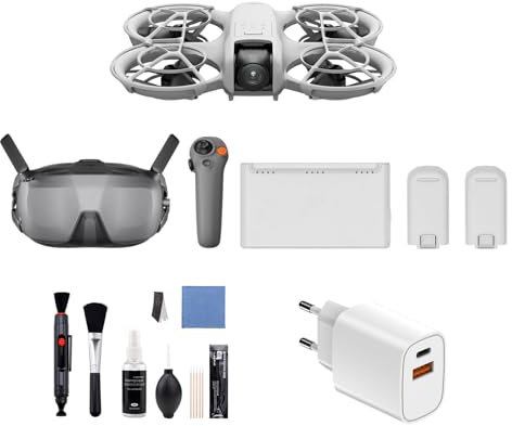 DJI Neo Combo Motion Fly More Bundle, Mini Drone con Fotocamera UHD 4K per Adulti, 135g Drone può Seguirti e Volare da Solo, Decollo Dalla Mano, Tracciamento del Soggetto, con RC Motion 3 e 3 Batterie