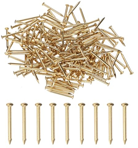 M METERXITY 200-Pcs Petits Clous Miniatures 2mm x 25mm Clous De Precision | En Laiton Tete Ronde, Pour Bois Bricolage Decoratif Accessoires Maison Accrochage Photos