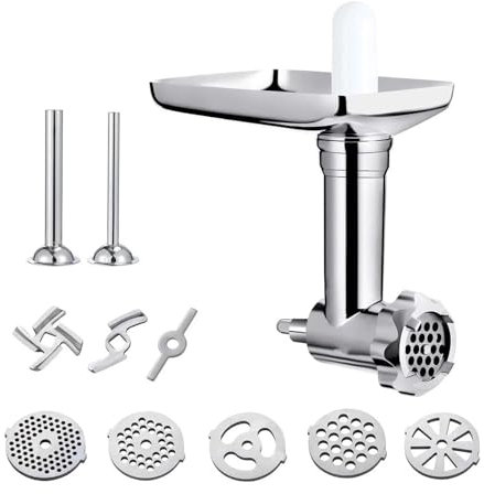 OTKSMDYY ABKR Metal Food Grinder Attachment Compatible For KitchenAid Stand Mixers Sausage Stuffer Meat Grinder Food Processor Attachment
