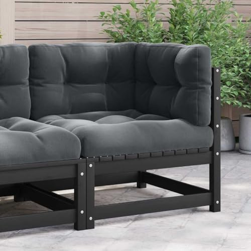 YuuSsea Garten-Ecksofa mit Kissen, Massivholz Kiefer, modular erweiterbar, für Terrassen-Möbel-Sets, Outdoor-Bereich, Balkon