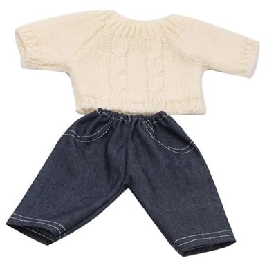 Uteruik Kleidung für 46 cm große amerikanische Puppen – Stricktop und Jeans, Freizeitoutfit, Kostümzubehör