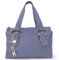 Catwalk Collection Handbags - Damen Leder Schultertasche - Handtasche Mittelgroß mit Viele Fächer - JANE - Blau