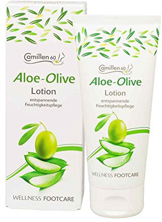 Lotion Aloe, Olive, Camillen 60, Feuchtigkeitspflege Wellness Foot Care mit Aloe Vera und Olivenöl, 100 ml