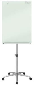 Nobo Glas-Flipchart Diamond Mobil Rundfuß magnetisch weiß