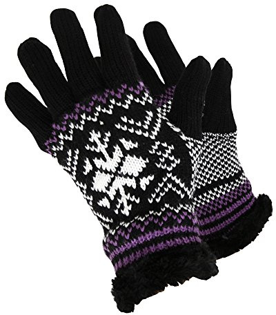 RockJock Womens/Ladies Knit Style Gloves (One Size) (Black/Purple)
