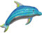 Amscan 3937601 - Super Shape Folienballon Iridescent Blue Dolphin, Größe 73 x 68 cm, Volumen 40 Liter, Heliumballon