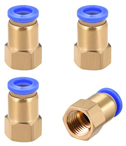 sourcing map 1/4 G Filetage femelle droite 8mm pousser raccord rapides pneumatiques 4pcs