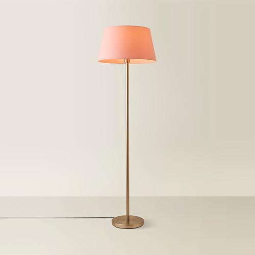 MiniSun | Modern Floor Lamp in a Brushed Chrome Metal Finish with an Extra Large Pink Shade | Floor Lamps & Torchieres, Home Décor, Improvement & Lifestyle Essential