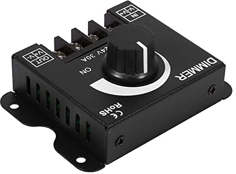 12V-24V 30A LED Lichtleiste Dimmer, Manueller Metall PWM Digital Controller für Einfarbige LED Streifen, Kompatibel mit 12-24 Volt
