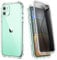 SURITCH Clear Case for iPhone 11,【Privacy Screen Protector】 Anti Spy Film Full Protection Hard Cover Hybrid TPU Bumper Rugged Case Anti Scratch Shockproof 360° Full Body Cover for iPhone 11 6.1 inch