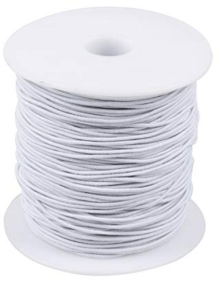 TOYANDONA 100M Elastisch Band Nähbänder Gummiband Rund Kordelspule Gummilitze DIY Nähen Bastelzubehör für Verschiedene Kleidung Hose Kleid Taille 1mm 1 Rolle Weiß