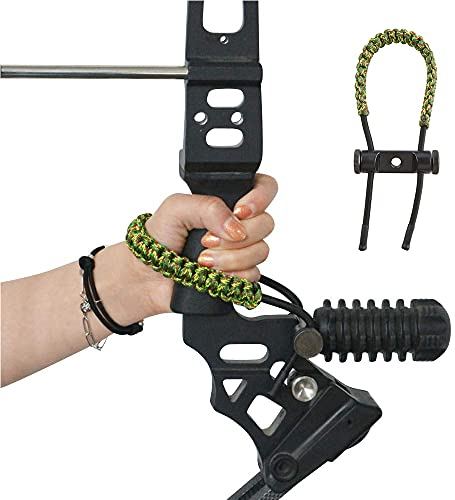 ZSHJGJR Bogenschlinge Bogenschießen Handgelenk Sling Verstellbar Geflochtene Schlinge Bow Wrist Sling Handgelenkseil Schloßhalterung für Recurvebogen Compoundbogen Jagd Schießen (Camo)