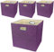 Storage Boxes, Foldable Organiser Cube Basket Bin, Thick and Heavy Duty (33×33×33cm/4pcs, Purple)