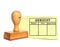 Stempel Gebucht - Tabelle Beleg-Nr. Konto Gegen-Konto - 60 x 40 mm