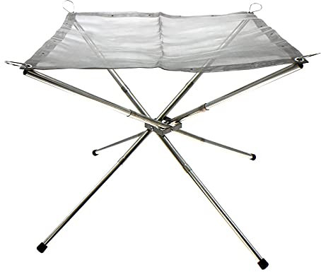 BoiMoe Brasero portable d'extérieur pliable en maille d'acier parfait pour le camping, le jardin et le jardin avec sac de transport