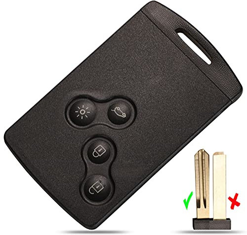Coque de télécommande pour Renault Megane Laguna Koleos Fluence Scenic Clio Captur 4 Boutons Porte-cartes à puce avec lame