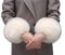 Cheerlife Fell Pelz Armstulpen Stulpen Manschetten Fellstulpen Handschuhe Pulswärmer Kunstfell Beige