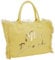 Miss Beach - Kleine Badetasche mit Reißverschluss - Strandtasche - Picknick-Tasche aus Canvas (Gelb)