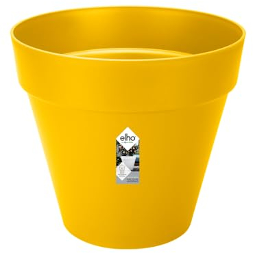 elho Loft Urban Rund 50 - Blumentopf für Außen - Ø 48.5 x H 44.5 cm - Gelb/Ocker