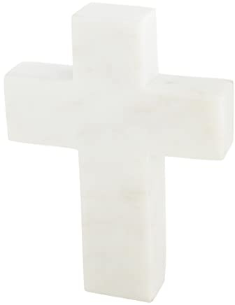 Mud Pie Marmor-Kreuz, weiß, 15,2 x 11,4 cm, 1 Stück (1 Stück)