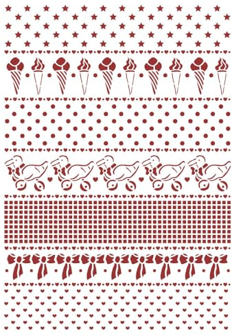 Stamperia KSG493 Stencil G cm 21x29,7-Daydream Borders, Multicoloured, A4, 3