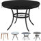 Delixike Cubierta redonda para mesa de jardín, cubierta de muebles de jardín al aire libre, impermeable, tela Oxford 600D a prueba de rasgaduras para uso al aire libre/interior, redonda 78 cm negro…