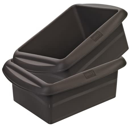 Lurch 585011 FlexiForm Batzen 2 er Set / 2 Brotbackformen Kastenformen aus 100% BPA-freiem Platin Silikon, 14,5 x 10,5 cm, braun