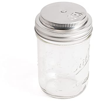 Jarware Stainless Steel Spice Shaker, Wide Mouth Mason Jar Spice Lid