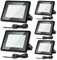 Cecaylie 5er 50W LED Strahler Außen, Fluter 3000K Warmweiß 4250LM Scheinwerfer IP66 Wasserdicht Flutlicht Außenstrahler Außenleuchte für Werkstatt Garage Garten
